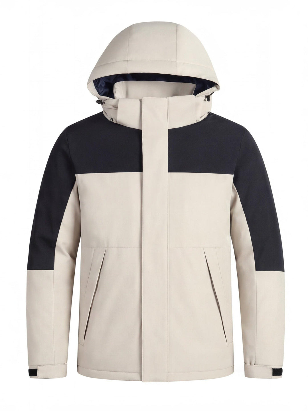 Veste De Randonnée Homme Isolante À Capuche Et Col Haut Fermeture Tempête