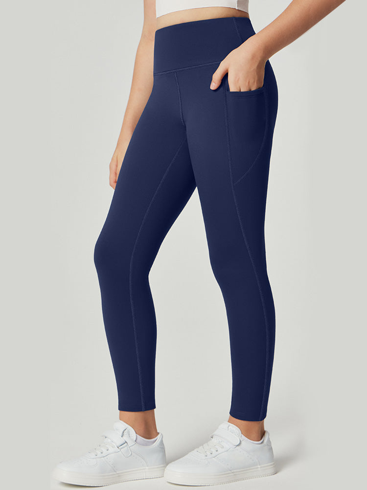 Legging Femme Taille Haute Doublé Polaire Avec Poches Latérales