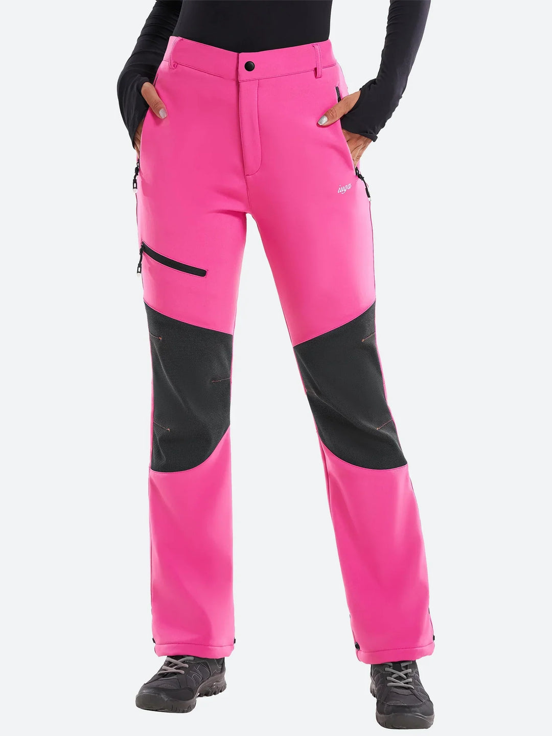 Pantalon De Ski Femme Doublé Polaire Imperméable Genoux Renforcés