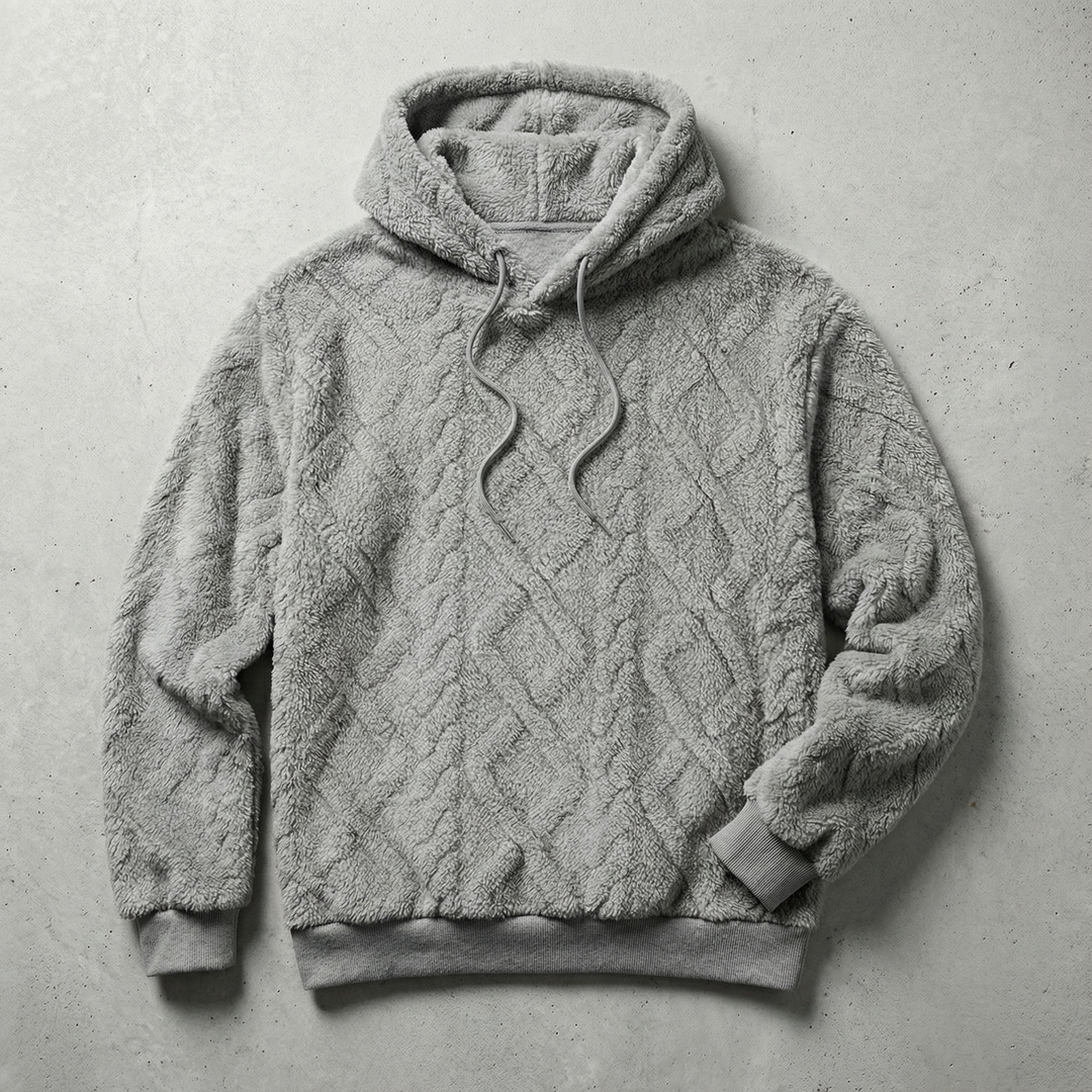Sweat À Capuche Homme Matière Texturée Matelassée Cordon De Serrage