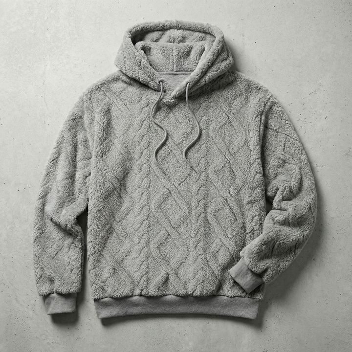 Sweat À Capuche Homme Matière Texturée Matelassée Cordon De Serrage