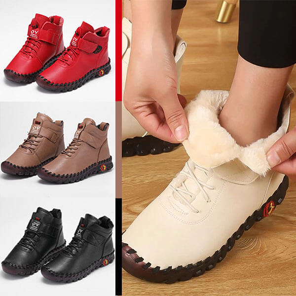 Bottines Montantes à Lacets et Semelle Crantée pour Femme