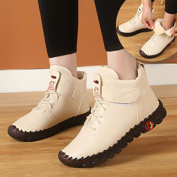 Bottines Montantes à Lacets et Semelle Crantée pour Femme