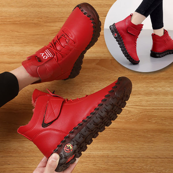Bottines Montantes à Lacets et Semelle Crantée pour Femme