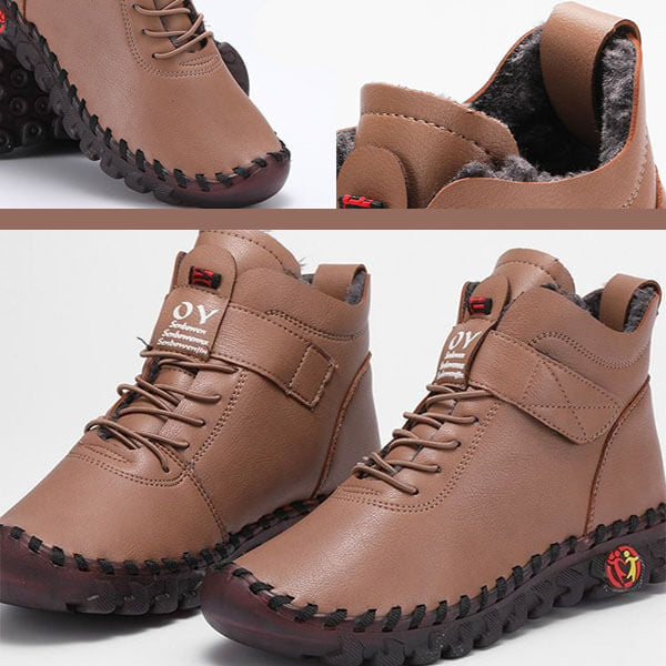 Bottines Montantes à Lacets et Semelle Crantée pour Femme