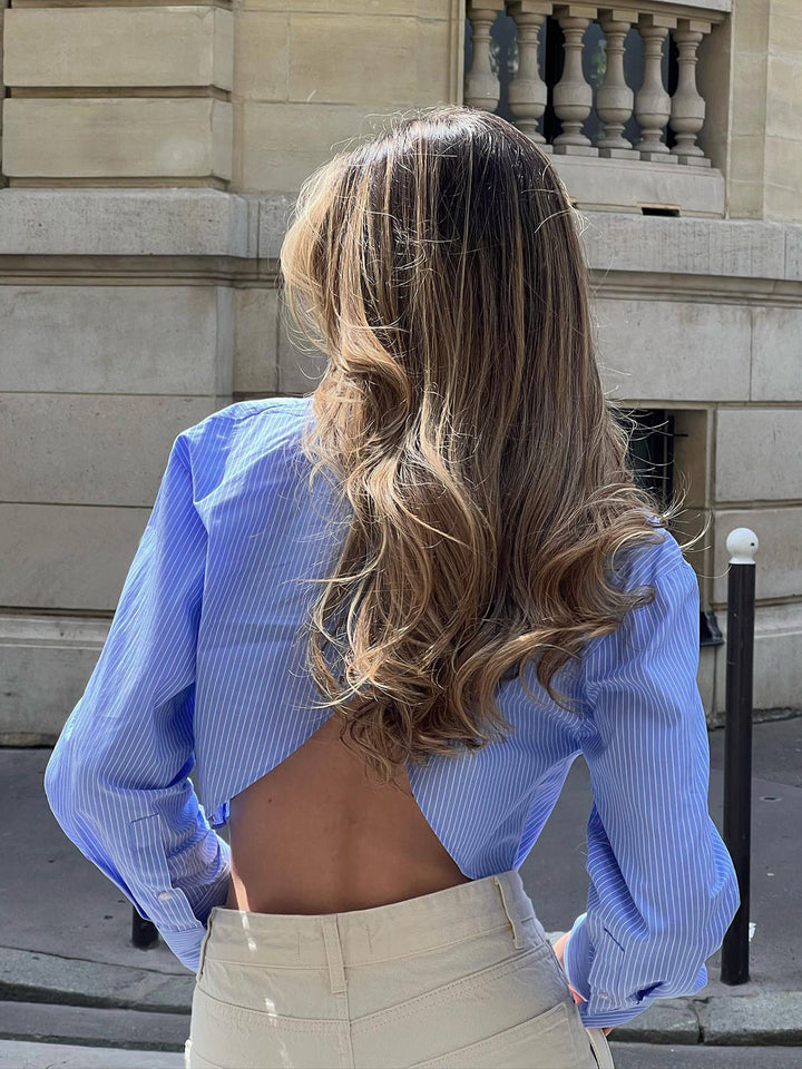 Chloé | Blouse décontractée à rayures cropped pour femmes