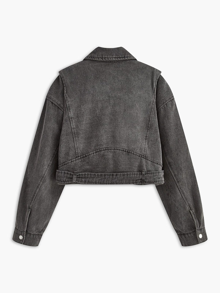Floriane | Veste de moto noire courte pour femmes