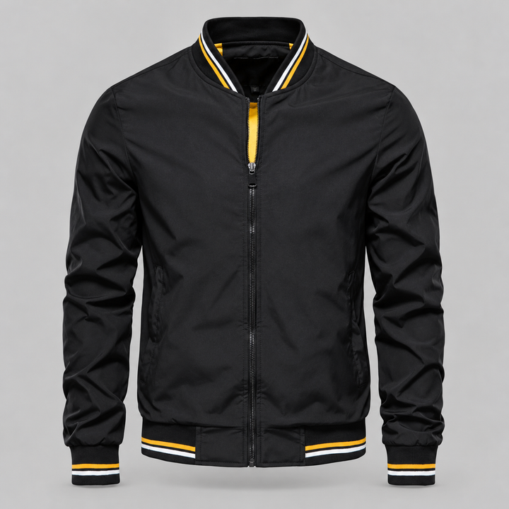 Blouson Bomber Homme Col Et Poignets Rayés