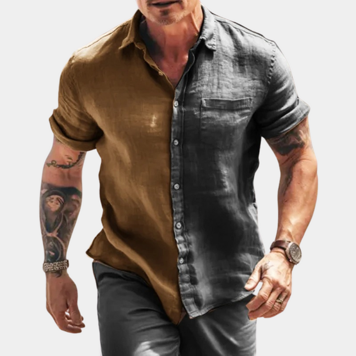 Beau - Chemise décontractée à demi-manches pour homme