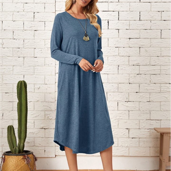 Zelda - Robe décontractée à manches longues pour femmes
