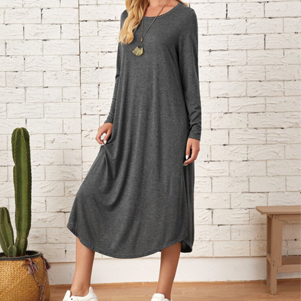 Zelda - Robe décontractée à manches longues pour femmes