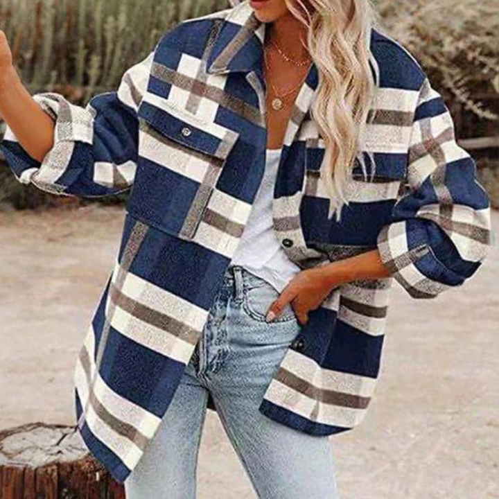 Florentina - Manteau à carreaux confortable et élégant pour femmes