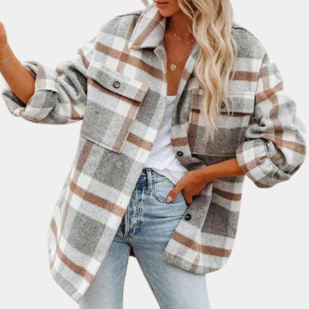 Florentina - Manteau à carreaux confortable et élégant pour femmes