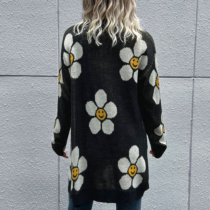 Lucine - Cardigan à imprimé floral joyeux pour femmes