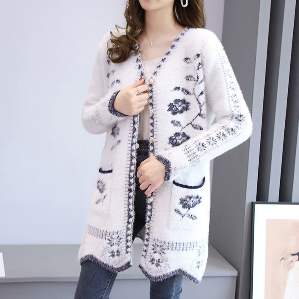 Lunaria - Gilet fleuri pour femme