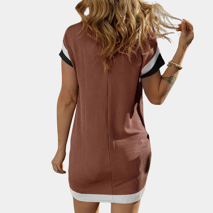 Henriqua - Robe chemise texturée à manches courtes pour femmes