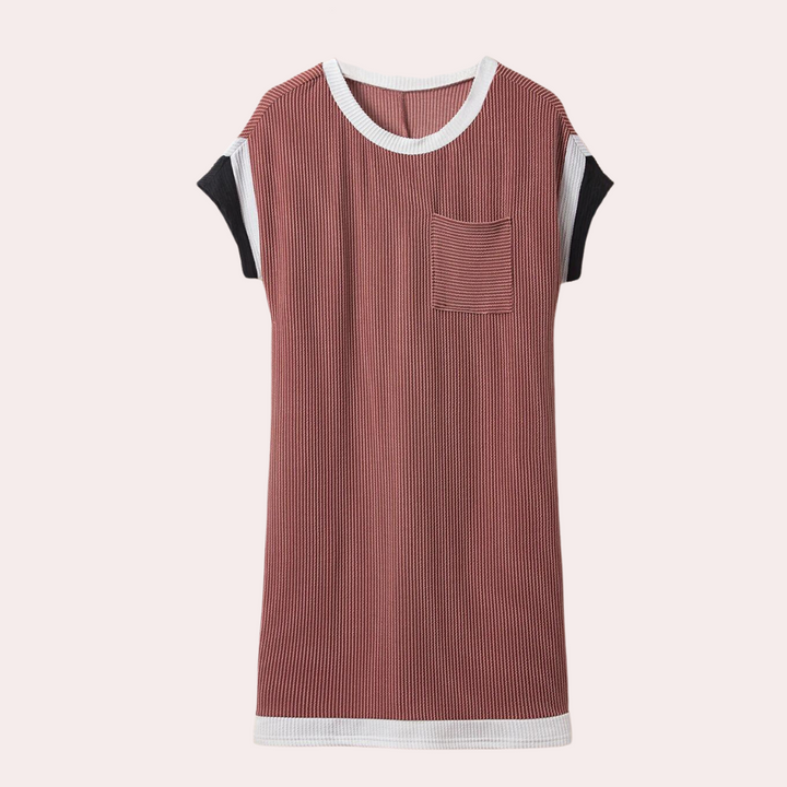 Henriqua - Robe chemise texturée à manches courtes pour femmes