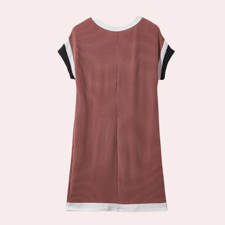 Henriqua - Robe chemise texturée à manches courtes pour femmes