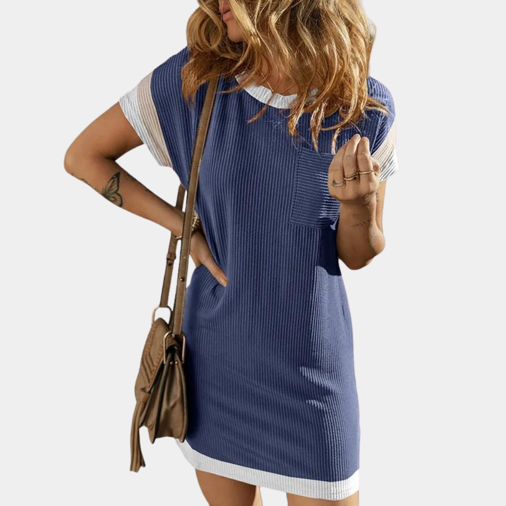 Henriqua - Robe chemise texturée à manches courtes pour femmes