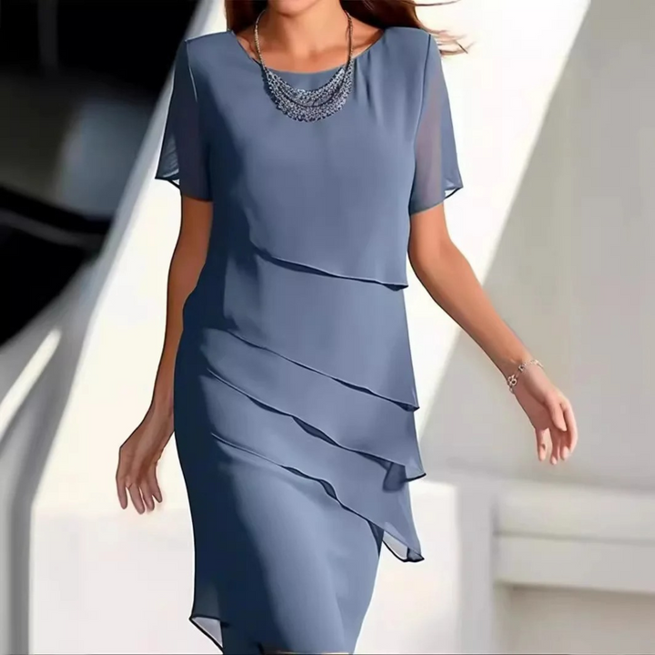 Karmen - Robe midi élégante en mousseline avec des couches douces
