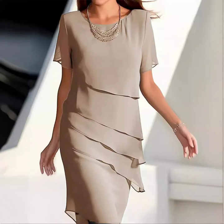 Karmen - Robe midi élégante en mousseline avec des couches douces