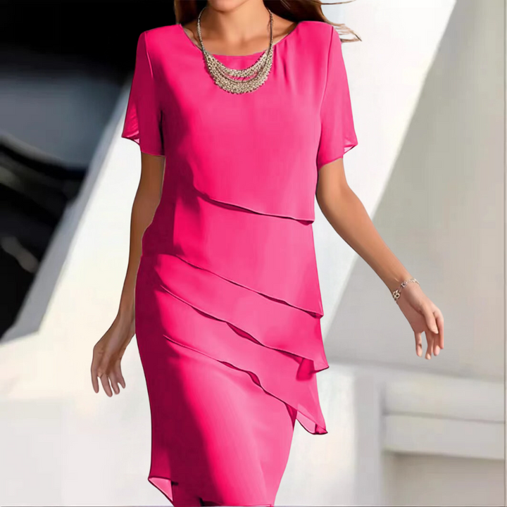 Karmen - Robe midi élégante en mousseline avec des couches douces