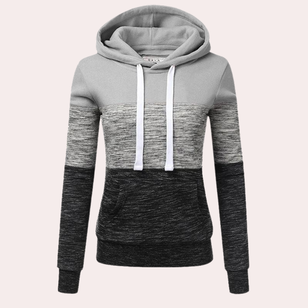 Siobhan - Pull à capuche et cordon de serrage color block pour femmes