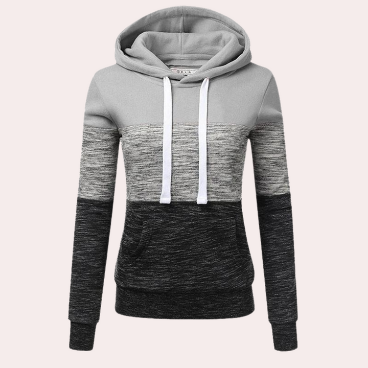 Siobhan - Pull à capuche et cordon de serrage color block pour femmes