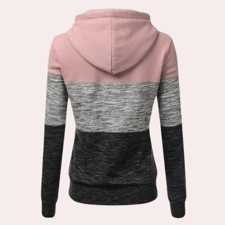 Siobhan - Pull à capuche et cordon de serrage color block pour femmes
