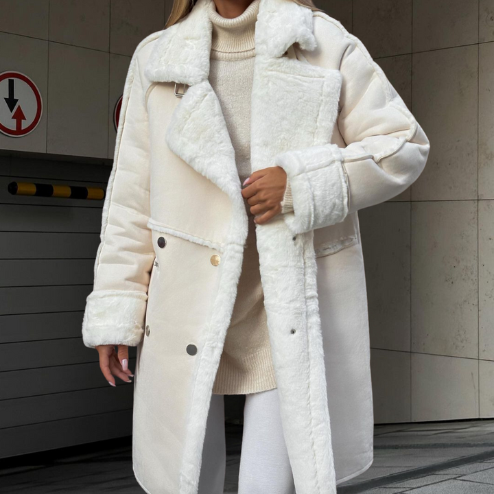 Aitana - Veste longue et élégante en peluche pour femmes