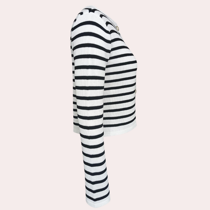 Tassa - Ensemble Élégance Rayée en Cardigan et Short