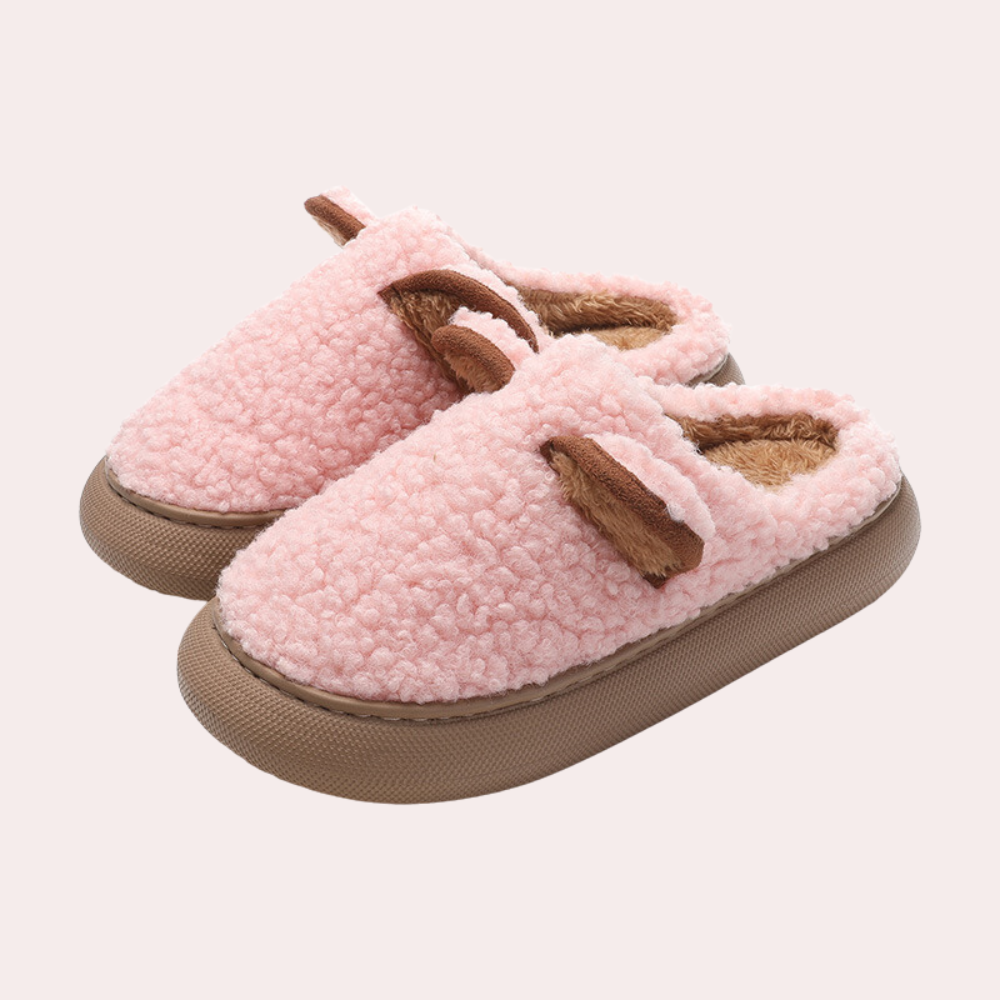 Forina - Pantoufles Douces avec Oreilles Adorables pour Femme