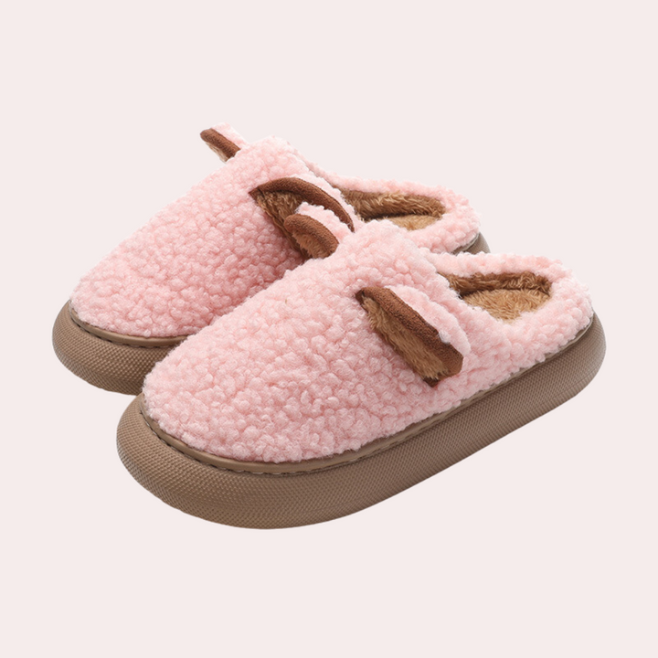 Forina - Pantoufles Douces avec Oreilles Adorables pour Femme