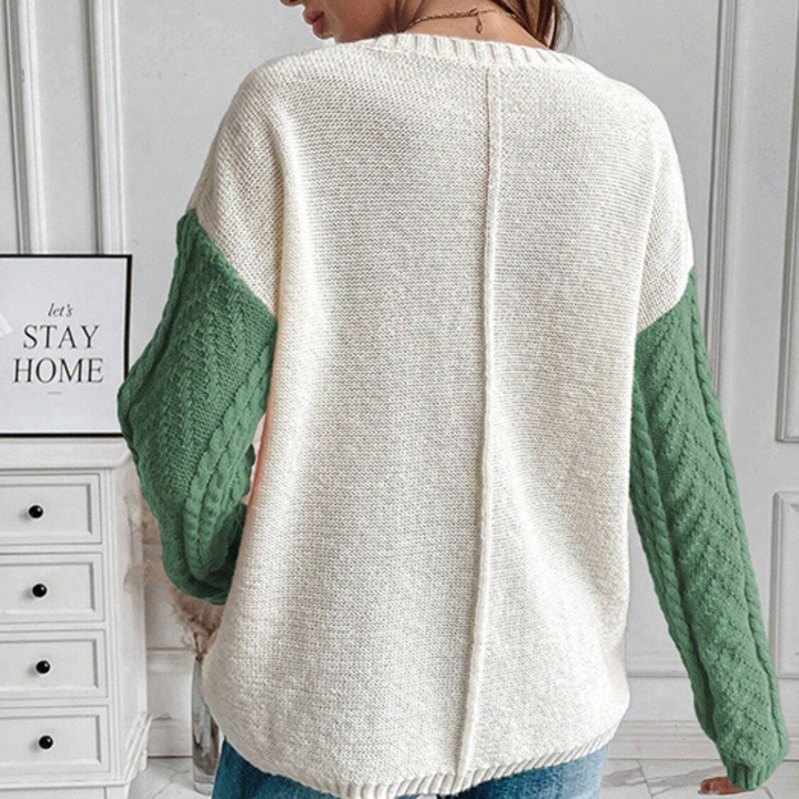 Lorna - Élégant pull en tricot avec épaule tombante stylisée