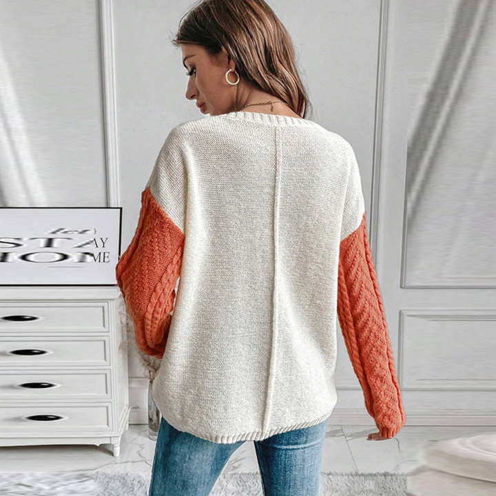 Lorna - Élégant pull en tricot avec épaule tombante stylisée