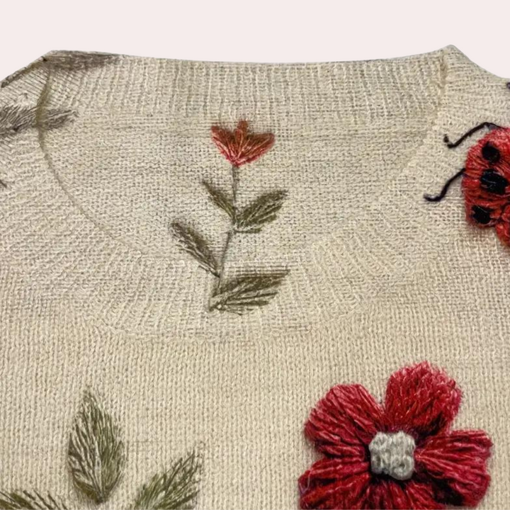 Amira - Pull Confort à Motifs Floraux pour Femmes