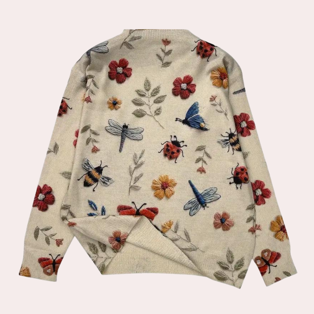 Amira - Pull Confort à Motifs Floraux pour Femmes
