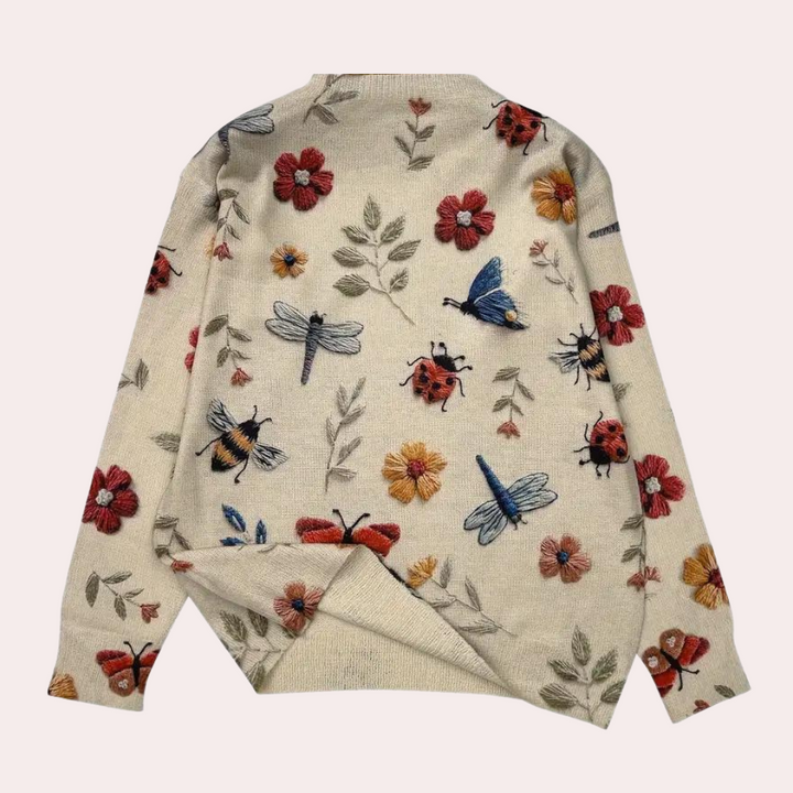 Amira - Pull Confort à Motifs Floraux pour Femmes