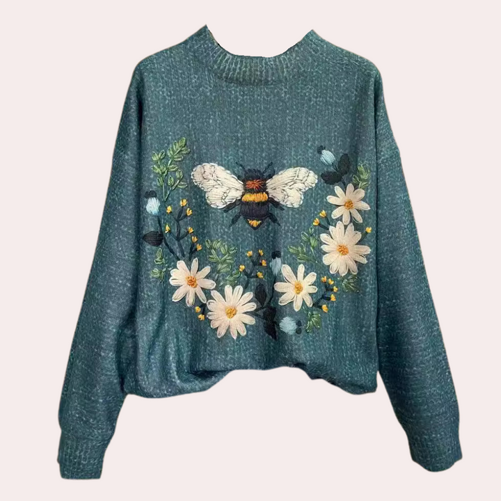 Amira - Pull Confort à Motifs Floraux pour Femmes