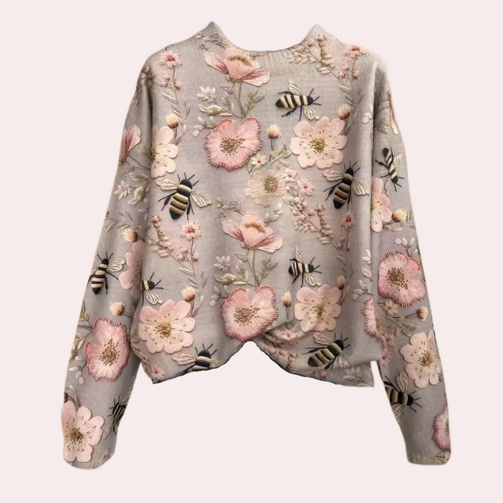 Amira - Pull Confort à Motifs Floraux pour Femmes