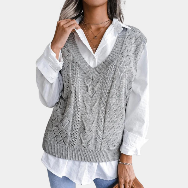 Arlette - Gilet Élégant à Col en V pour Femmes