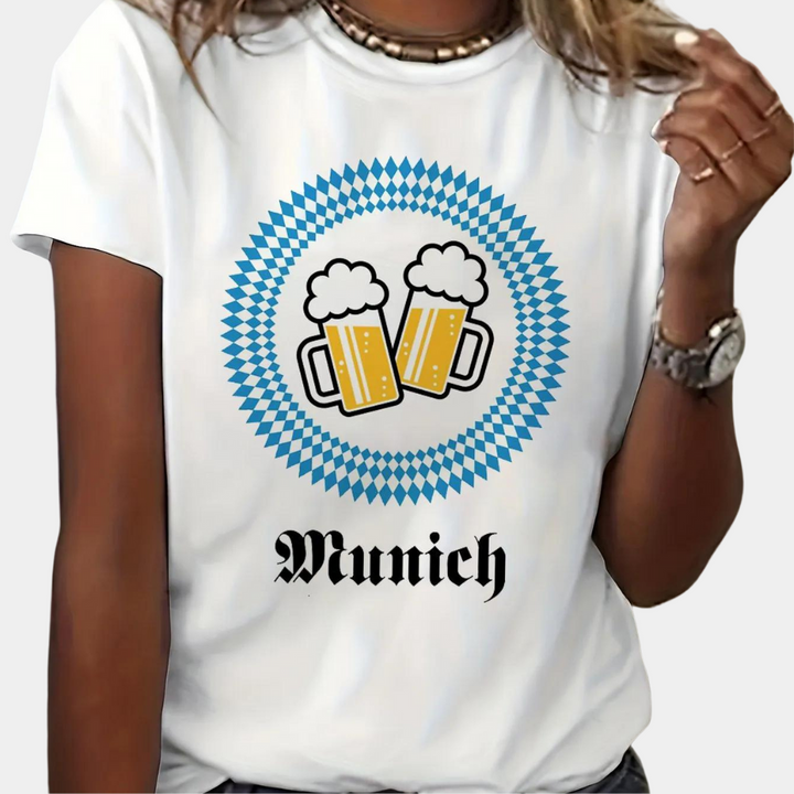 Viviane - Chemise à Col Rond pour Femme Oktoberfest