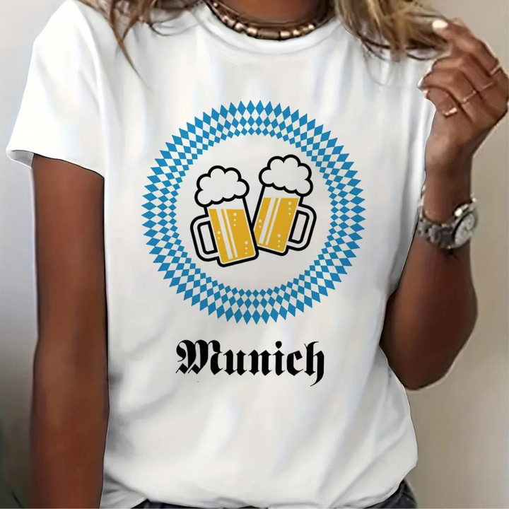 Viviane - Chemise à Col Rond pour Femme Oktoberfest