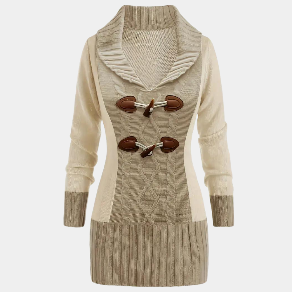 Rhianna - Pull élégant en tricot à col en V pour femmes