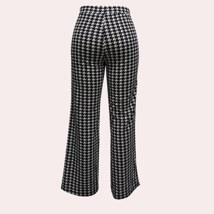 Zahara - Pantalon moderne pied-de-poule pour femmes