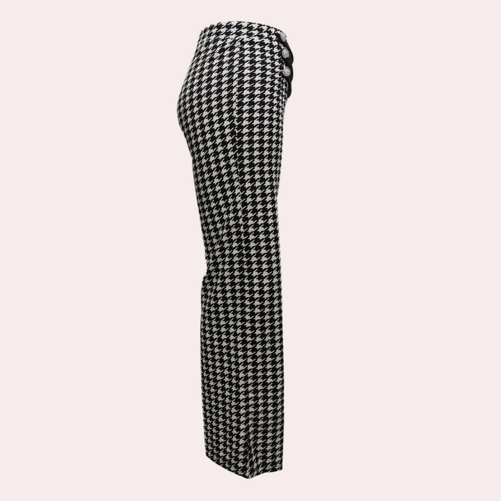 Zahara - Pantalon moderne pied-de-poule pour femmes