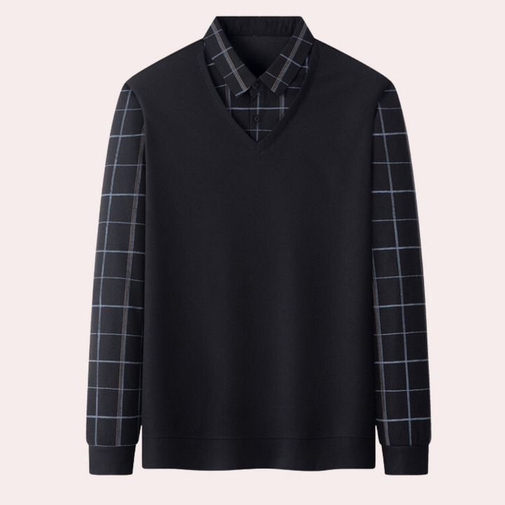 Bram - Pull Chemise à Carreaux pour Hommes Élégant
