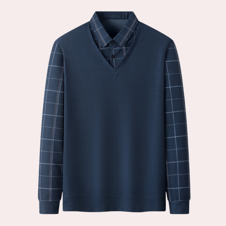 Bram - Pull Chemise à Carreaux pour Hommes Élégant