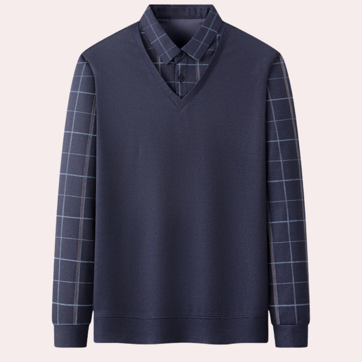 Bram - Pull Chemise à Carreaux pour Hommes Élégant