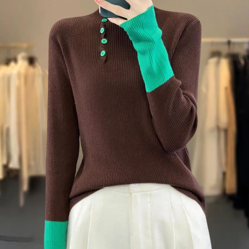 Rhea - Pull à Col Roulé Élégant pour Femmes